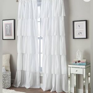 NWT white ruffle curtains